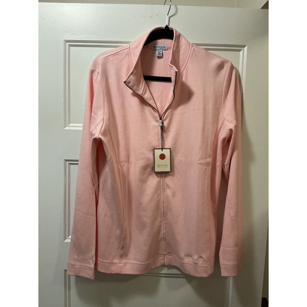 Red House Travelers Pink 100% Pima Cotton Full Zip Jacket Women's XL NWT